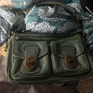 RARE 65th Anniversary Coach Mint Green Leather Shoulder Bag